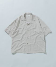 『WEB限定』『セットアップ対応/XLサイズあり』リネンライクオープンカラー半袖オーバーシャツ