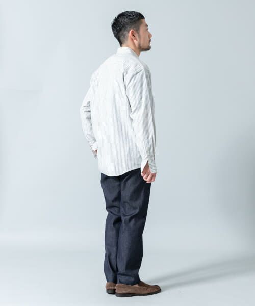 セール（LOISIR ）ホワイトリネン長袖シャツ LOISIR ホワイトリネン長袖シャツ