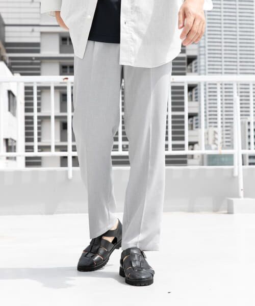 ＊＊URBAN RESEARCH ROSSO / アーバンリサーチ ロッソ その他パンツ | 『WEB限定』『セットアップ対応』パナマ風ストレートパンツ（ICE GRAY）