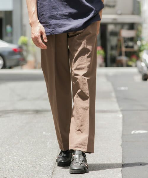 ＊＊URBAN RESEARCH ROSSO / アーバンリサーチ ロッソ その他パンツ | 『WEB限定』『セットアップ対応/XLサイズ』シアサッカーリラックステーパードパンツ（MOCHA）