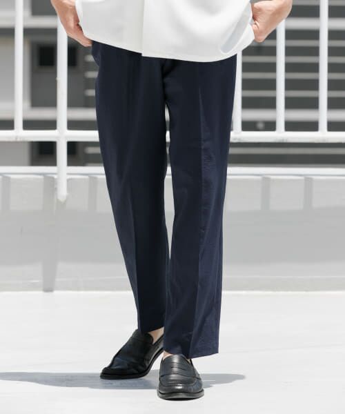 ＊＊URBAN RESEARCH ROSSO / アーバンリサーチ ロッソ その他パンツ | 『WEB限定』『セットアップ対応/XLサイズ』シアサッカーリラックステーパードパンツ（NAVY）