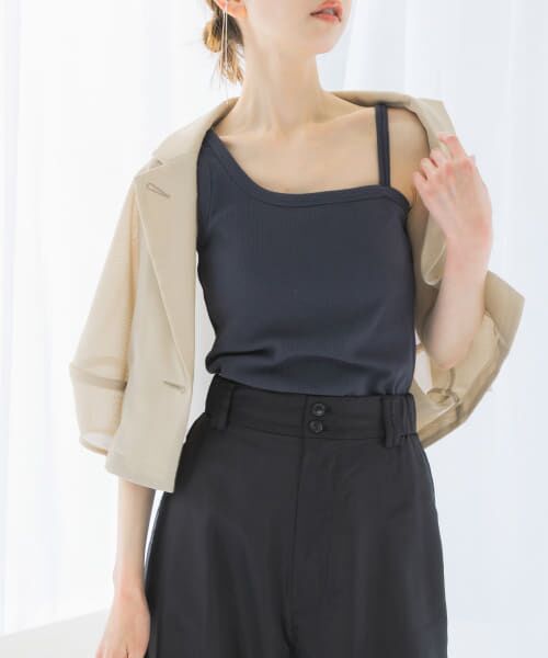 ＊＊URBAN RESEARCH ROSSO / アーバンリサーチ ロッソ タンクトップ | 抗菌防臭カップ付デザインタンクトップ（charcoal）