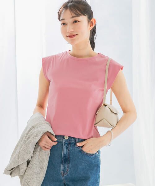 ＊＊URBAN RESEARCH ROSSO / アーバンリサーチ ロッソ Tシャツ | クールタッチスーピマコットンフレンチTシャツ（PINK）