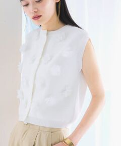 フラワーモチーフニットベスト