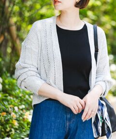 ＊＊URBAN RESEARCH ROSSO / アーバンリサーチ ロッソ カーディガン・ボレロ | F by ROSSO　透かし編みショートカーディガン