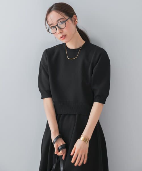 ＊＊URBAN RESEARCH ROSSO / アーバンリサーチ ロッソ ニット・セーター | F by ROSSO　ウォッシャブルミラノリブプルオーバー（BLACK）