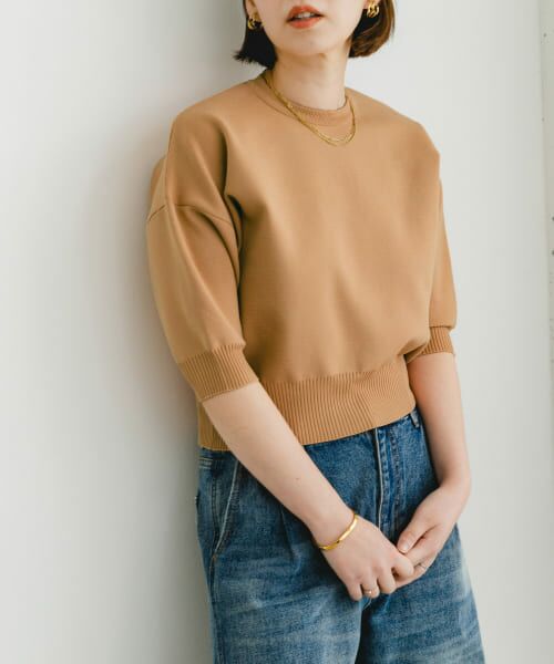 ＊＊URBAN RESEARCH ROSSO / アーバンリサーチ ロッソ ニット・セーター | F by ROSSO　ウォッシャブルミラノリブプルオーバー（PEACH）