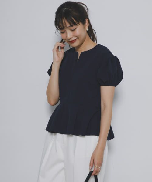 ＊＊URBAN RESEARCH ROSSO / アーバンリサーチ ロッソ シャツ・ブラウス | F by ROSSO　ミニパフカットソーブラウス（NAVY）