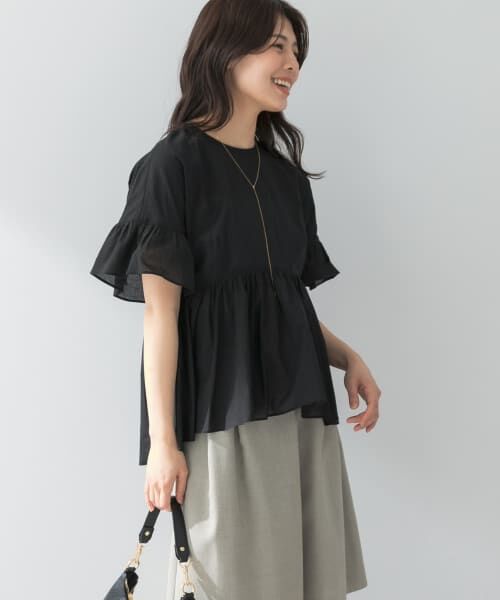 美品⭐︎alba Rossa フリルジャケット　ブラック　44サイズ　日本製 jun ashida Multi Black - フリルブラックジャケット / Frill
