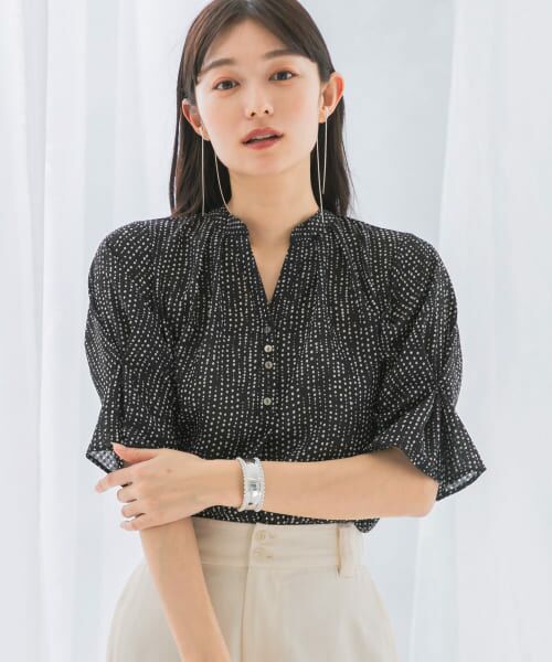 epa☆ドットブラウス 未使用 タグ付き ëpa エパ epa ドット シアーブラウス ブラック