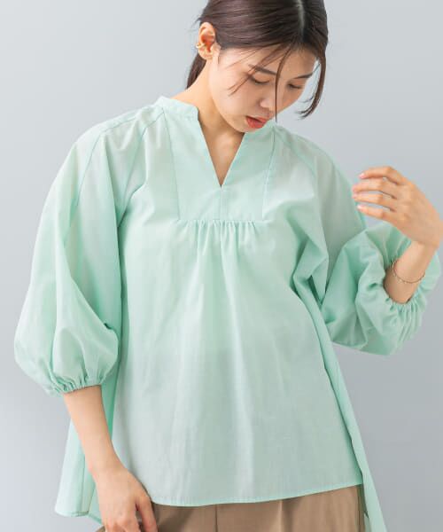 ＊＊URBAN RESEARCH ROSSO / アーバンリサーチ ロッソ シャツ・ブラウス | 「VERY6月号掲載」『UR TECH』F by ROSSO　イージーリネンボリュームブラウス（MINT）