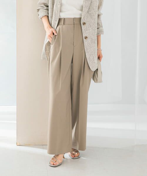 ＊＊URBAN RESEARCH ROSSO / アーバンリサーチ ロッソ その他パンツ | 防シワハイウエストワイドスラックス（MOCHA）