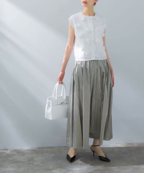 ＊＊URBAN RESEARCH ROSSO / アーバンリサーチ ロッソ スカート | グロッシーギャザースカート（GREIGE）