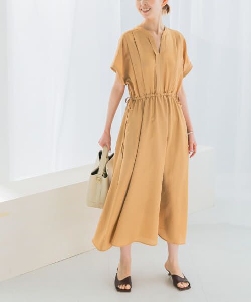 ＊＊URBAN RESEARCH ROSSO / アーバンリサーチ ロッソ ワンピース | ウォッシャブルセミシアーキーネックワンピース（ORANGE）