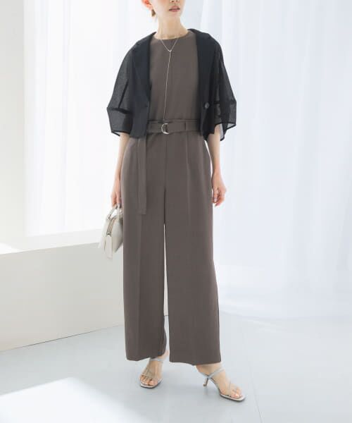 ＊＊URBAN RESEARCH ROSSO / アーバンリサーチ ロッソ サロペット・オールインワン | ベルト付サマーツイードオールインワン（WALNUT）