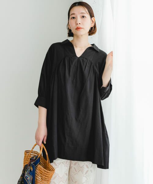 ⭕️ 美品 Proenza Schouler ブラック チュニック 袖デザイン Proenza Schouler Yoko Dress in Compact Poplin - Black