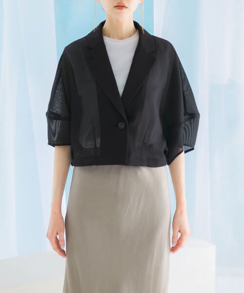 セール】 『InRed6月号掲載』ウォッシャブルメッシュジャケット