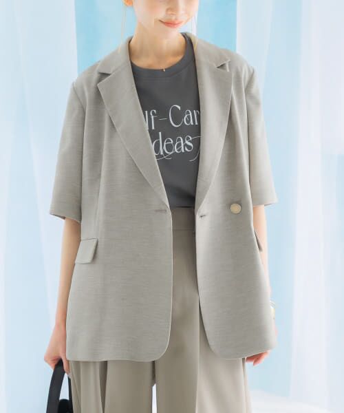 ＊＊URBAN RESEARCH ROSSO / アーバンリサーチ ロッソ その他アウター | リネンライクハーフスリーブジャケット（BEIGE）