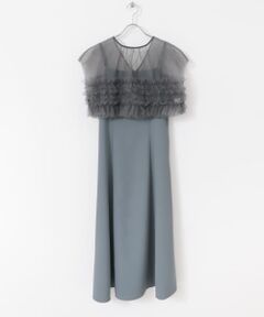 チュールフリルドレス