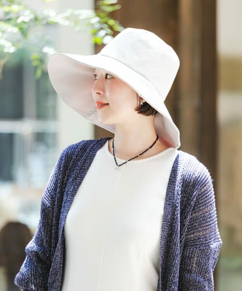 ＊＊URBAN RESEARCH ROSSO / アーバンリサーチ ロッソ ハット | F by ROSSO　UVカット撥水ワイドブリムハット（L/GRAY）