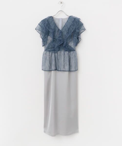 ＊＊URBAN RESEARCH ROSSO / アーバンリサーチ ロッソ ドレス | kaene　レースフリルドッキングドレス（sax）