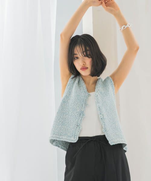 ＊＊URBAN RESEARCH ROSSO / アーバンリサーチ ロッソ ベスト | le　BELLE EPOQUE COTTON VEST（BLUE）