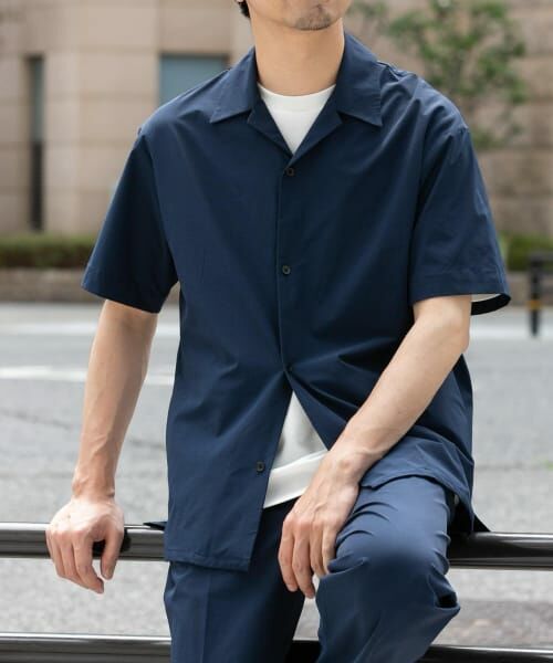 ＊＊URBAN RESEARCH ROSSO / アーバンリサーチ ロッソ シャツ・ブラウス | 『セットアップ対応』『XLサイズあり』クールキープショートスリーブシャツ（NAVY）
