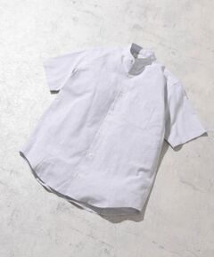 『防シワ』『XLサイズあり』ハイパフォーマンスリネンバンド半袖シャツ
