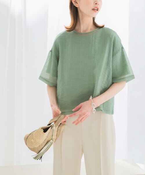 ＊＊URBAN RESEARCH ROSSO / アーバンリサーチ ロッソ Tシャツ | シアーレイヤードTシャツ（MINT）