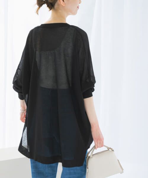 ROSSO ウォッシャブルカーディガン　BLACK GU公式 | ウォッシャブルカラーカーディガン(長袖)