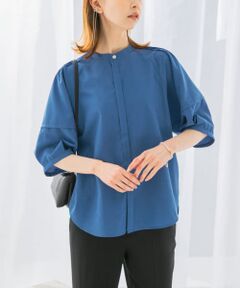 UVカットウォッシャブルリネン混シャツブラウス