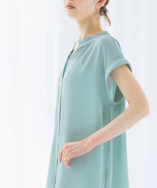 セール】 『WEB限定』シャーリングスキッパーブラウス （シャツ