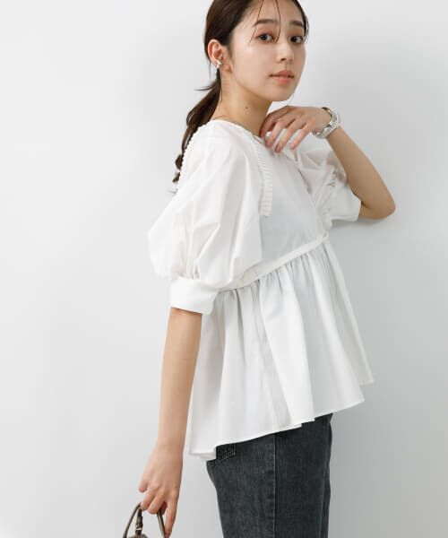 ＊＊URBAN RESEARCH ROSSO / アーバンリサーチ ロッソ シャツ・ブラウス | F by ROSSO　プリーツデザインブラウス（OFF WHITE）