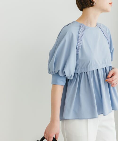 ＊＊URBAN RESEARCH ROSSO / アーバンリサーチ ロッソ シャツ・ブラウス | F by ROSSO　プリーツデザインブラウス（BLUE）