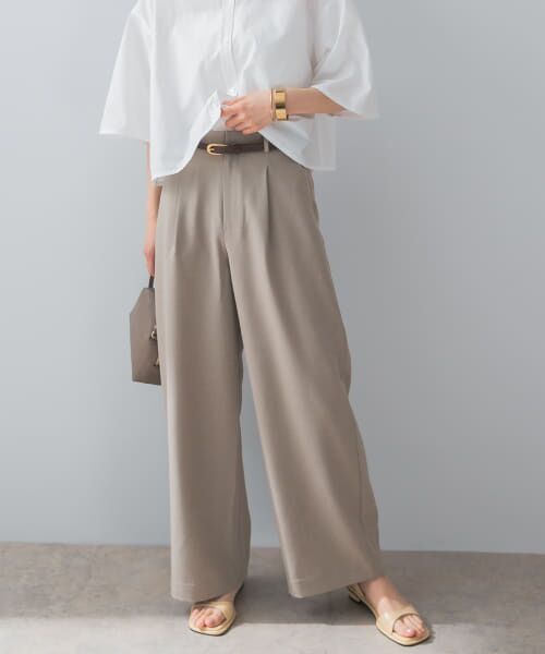 ＊＊URBAN RESEARCH ROSSO / アーバンリサーチ ロッソ その他パンツ | 『UR TECH DRYLUXE』F by ROSSO　タックワイドパンツ（BEIGE）