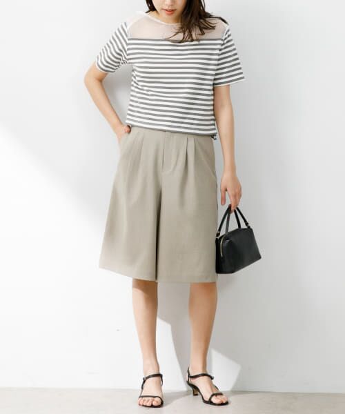 ＊＊URBAN RESEARCH ROSSO / アーバンリサーチ ロッソ ショート・ハーフ・半端丈パンツ | 『UR TECH DRYLUXE』F by ROSSO　タックハーフパンツ（BEIGE）