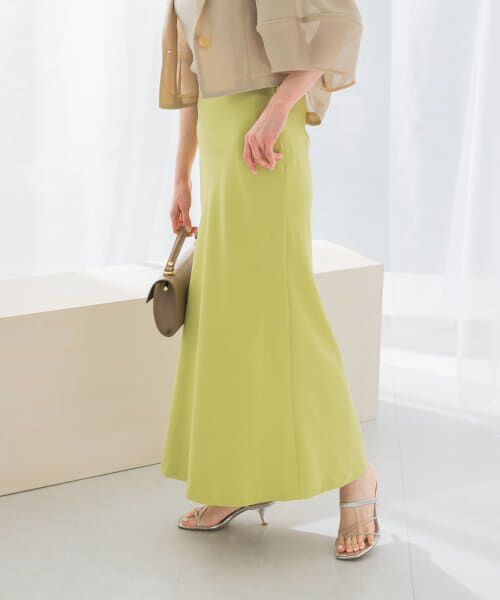 ＊＊URBAN RESEARCH ROSSO / アーバンリサーチ ロッソ スカート | 接触冷感リネン混バイヤススカート（LIME）