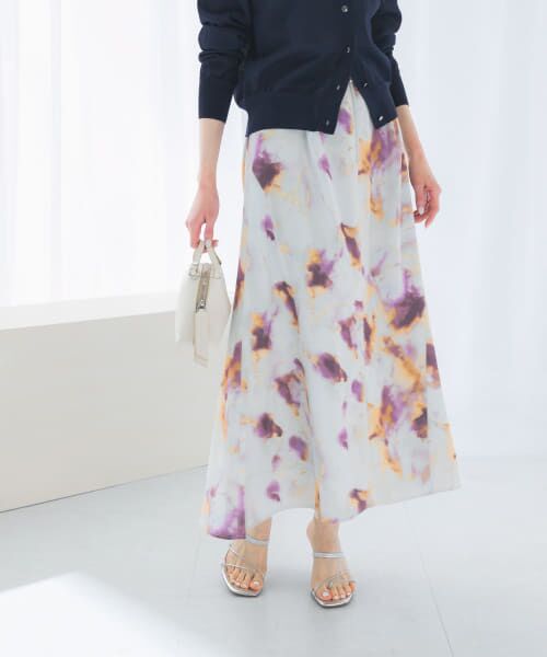 ＊＊URBAN RESEARCH ROSSO / アーバンリサーチ ロッソ スカート | 前後2WAYマーブルプリントフレアスカート（PINK）