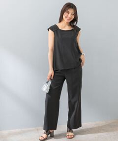 『UR TECH DRYLUXE』F by ROSSO　フレンチブラウス+ワイドパンツ