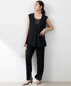 F by ROSSO　リネンライクペプラムジレ+タックパンツ