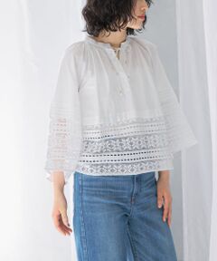 ＊＊URBAN RESEARCH ROSSO / アーバンリサーチ ロッソ シャツ・ブラウス | sara mallika　COTTON BORDER GATHER LACE TOP