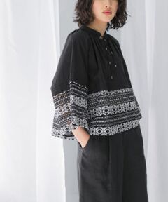 ＊＊URBAN RESEARCH ROSSO / アーバンリサーチ ロッソ シャツ・ブラウス | sara mallika　COTTON BORDER GATHER LACE TOP