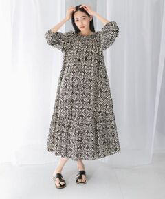 sara mallika　COTTON LUREX RIPPLE PRINT DRESS