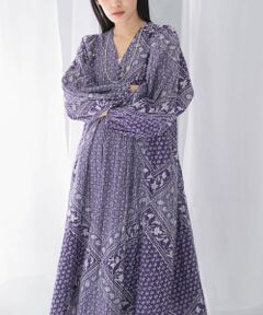 sara mallika　COTTON LUREX SCARF PRINT DRESS