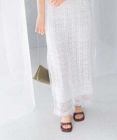 sara mallika　COTTON BORDER LACE PANTS