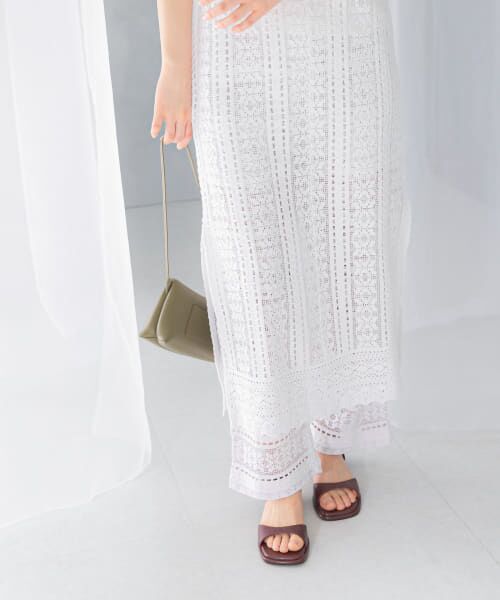 ＊＊URBAN RESEARCH ROSSO / アーバンリサーチ ロッソ その他パンツ | sara mallika　COTTON BORDER LACE PANTS（WHITE）