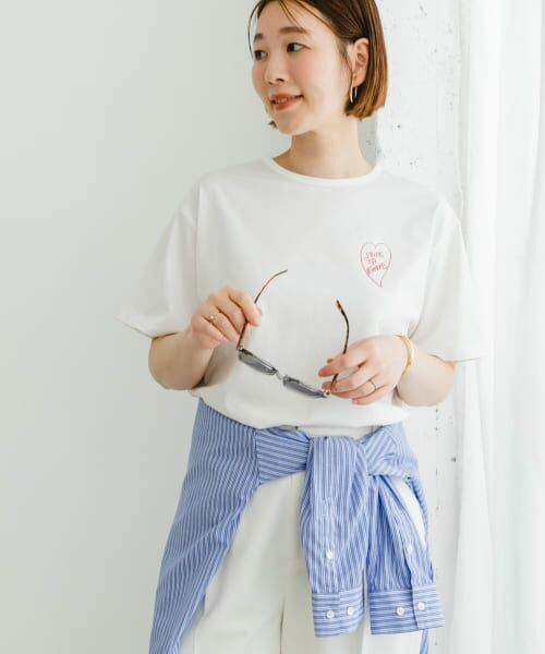 ＊＊URBAN RESEARCH ROSSO / アーバンリサーチ ロッソ Tシャツ | F by ROSSO　ロゴプリントTシャツ（WHITE）