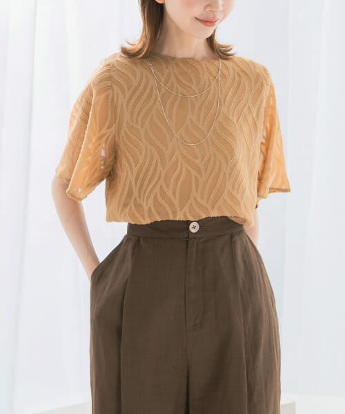 ＊＊URBAN RESEARCH ROSSO / アーバンリサーチ ロッソ シャツ・ブラウス | セミシアーカットジャガードブラウス（BEIGE）