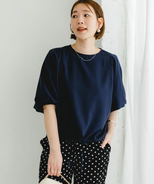 ＊＊URBAN RESEARCH ROSSO / アーバンリサーチ ロッソ シャツ・ブラウス | F by ROSSO　速乾ブラウジングパフブラウス（NAVY）