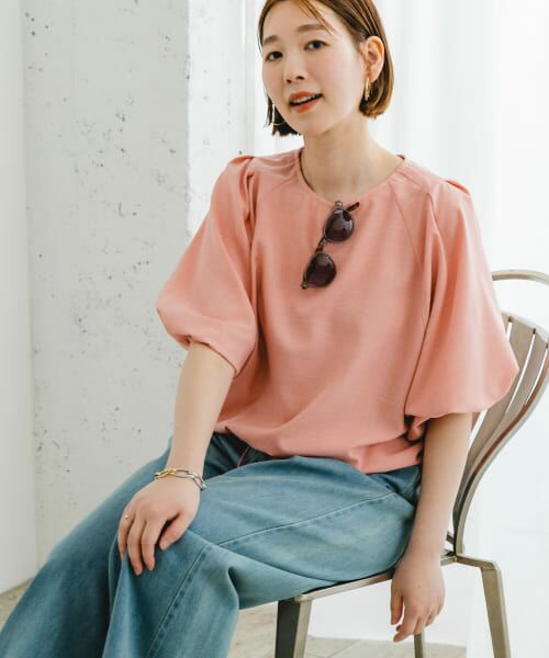 ＊＊URBAN RESEARCH ROSSO / アーバンリサーチ ロッソ シャツ・ブラウス | F by ROSSO　速乾ブラウジングパフブラウス（PINK）